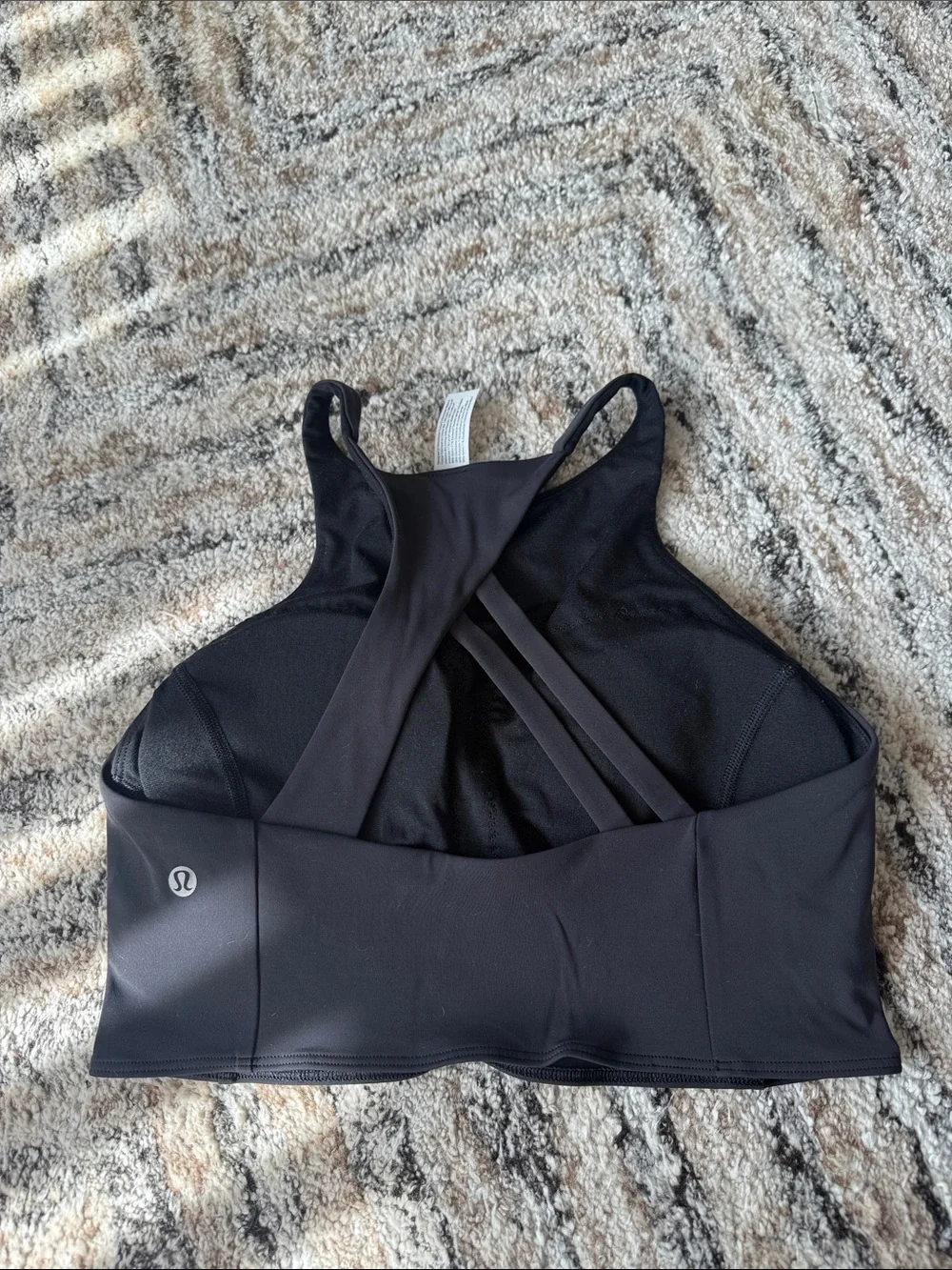 Women’s Lululemon High Neck Black Crop Tank Top